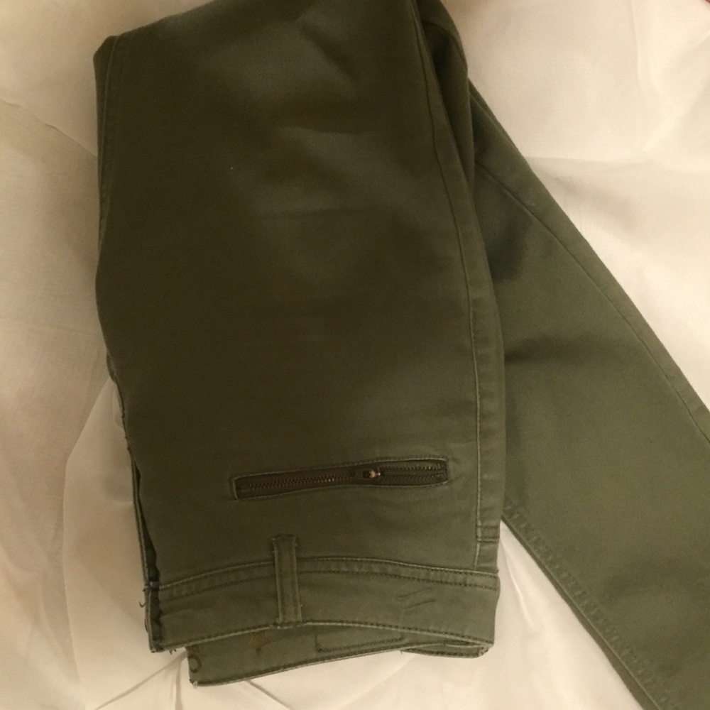 Olive Green Shiny Celebrity Pink Skinnies